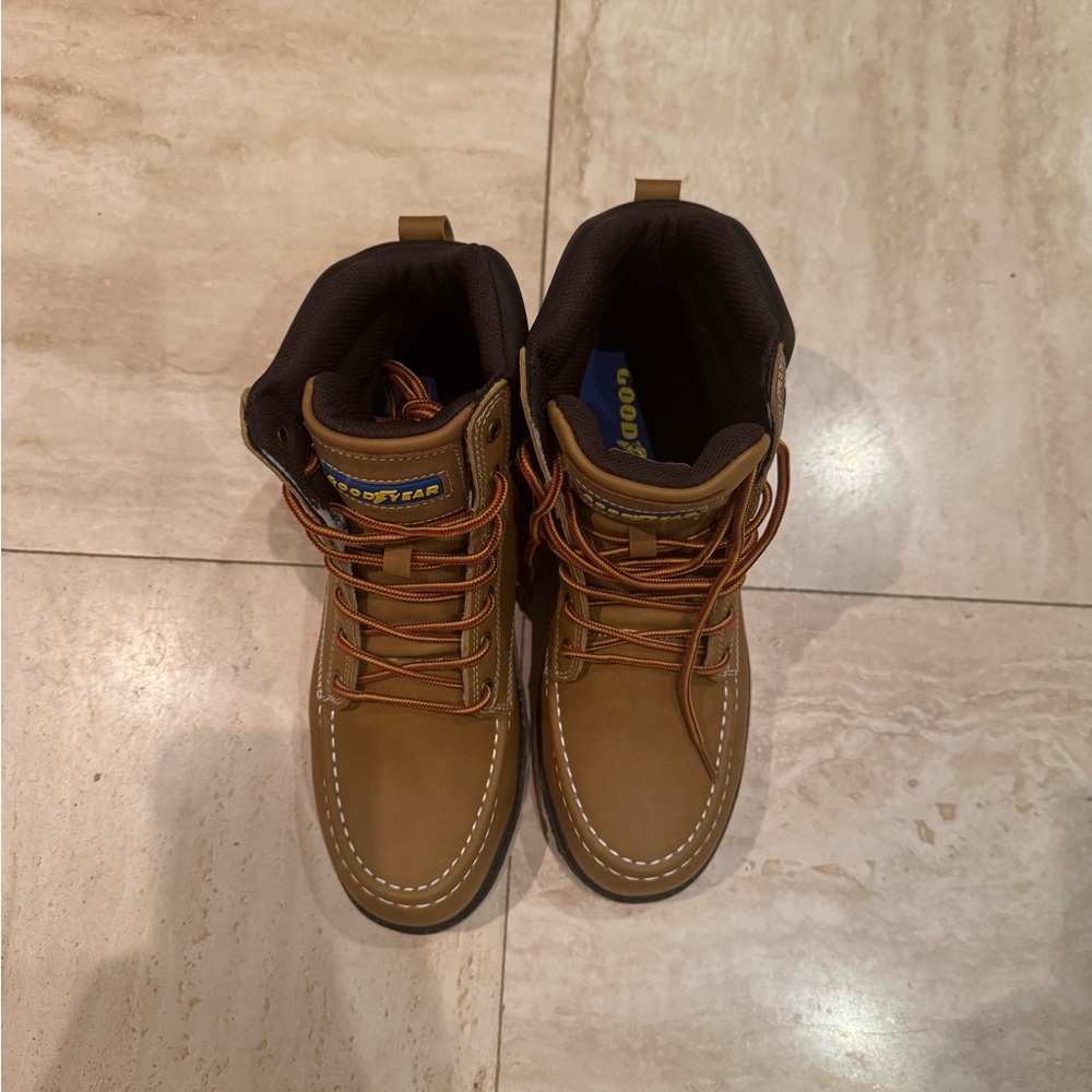 Brown Ankle-High Lace-Up Boots with Rugged Design